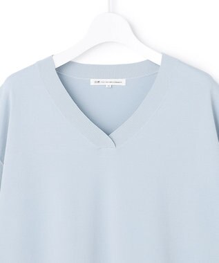 23区 L 【先行予約/WEB&一部店舗限定カラーあり/Lサイズ限定】レーヨンポリエステルストレッチ Vネック ニット [WEB&一部店舗限定カラー]スカイブルー系