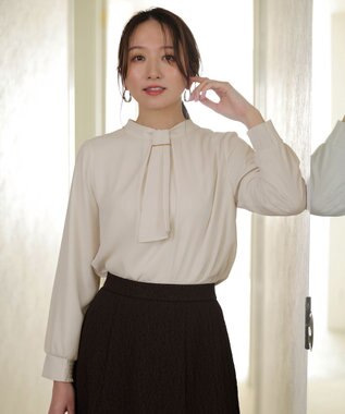 ANY SIS L 【4WAY・裏起毛】エニポカ ボウタイ ブラウス アイボリー