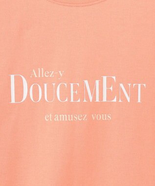 23区 【洗える】ロゴプリント コットン Tシャツ ライトオレンジ系