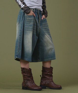 WEGO バギーハーフデニム デニム中濃色