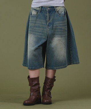 WEGO バギーハーフデニム デニム中濃色