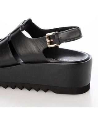 MODE ET JACOMO <MODE ET JACOMO>厚底グルカデザインウエッジサンダル ブラック