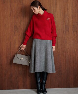 組曲 【WEB限定・2SET】オフショル風NEWツイン ニット チェリーレッド系