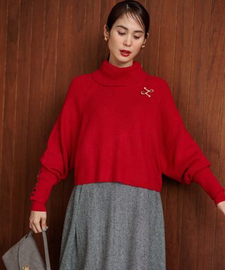 組曲 【WEB限定・2SET】オフショル風NEWツイン ニット チェリーレッド系