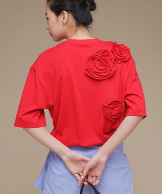 組曲 S 【組曲×setsuko sagittaire】ボンボンフラワーTee レッド系