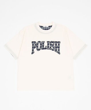 WEGO 【ユニセックス着用ITEM】チェックディテールロゴT（SS） ホワイト