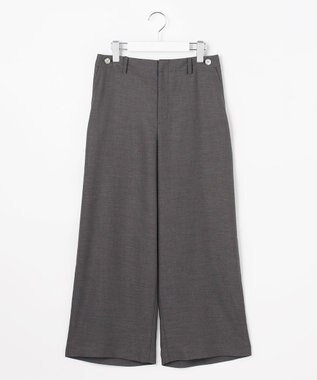 J.PRESS LADIES L FLAXASAオックス ワイド ストレート パンツ チャコール系