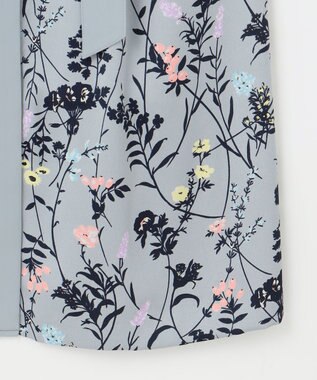 自由区 S 【WEB&一部店舗限定】ハーバルフロープリント8分袖 ワンピース グレイッシュミントベース