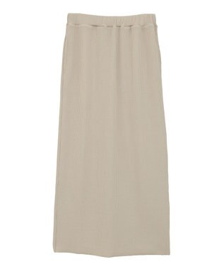 earth music&ecology セルフカットテレコナロースカート Light Beige