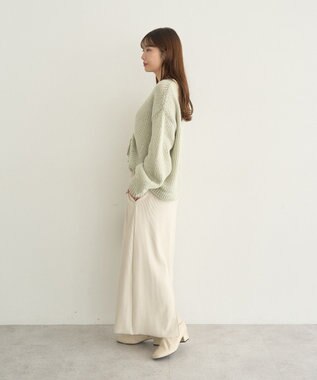 earth music&ecology セルフカットテレコナロースカート Light Beige