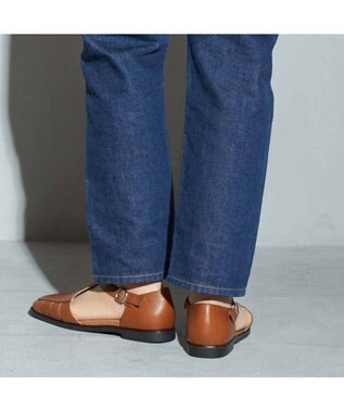 ing <ing>【WEB限定】Tストラップデザインシューズ ブラウン