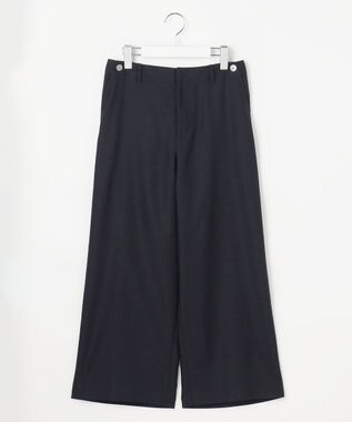 J.PRESS LADIES L FLAXASAオックス ワイド ストレート パンツ ネイビー系