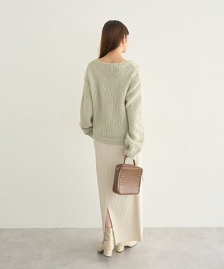 earth music&ecology セルフカットテレコナロースカート Light Beige