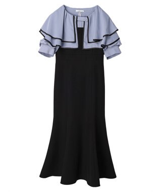 earth music&ecology パイピング衿付きドッキングワンピース Black