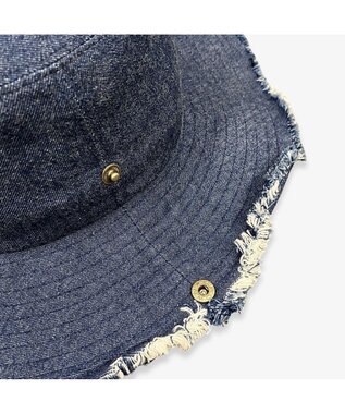 林八百吉商店 un chapeau  デニムフリンジハット ネイビー