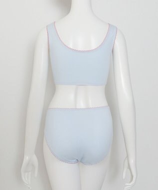 WEGO 【ハーフトップ＆ショーツセット】Liliane　Ciel　　レースアップリボン サックス