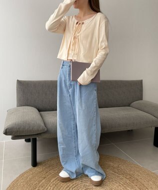 WEGO キャミセットリボンカーディガン ホワイトアイボリー