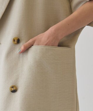 AMERICAN HOLIC 【先行予約】【イージーケア】リネンライク半袖ジャケット Gray Beige