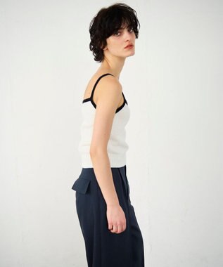 GRACE CONTINENTAL バイカラーニットノースリーブ ホワイト