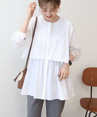 AMERICAN HOLIC サッカーティアードロングブラウス Off White