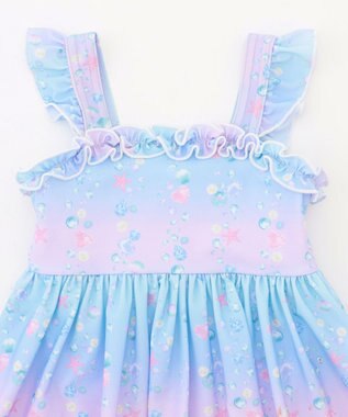 ANY KIDS 【UVカット】フリルワンピース水着 レインボー×マリン