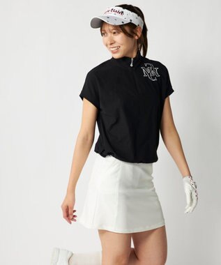 FILA GOLF／marie claire 【Marie claire sports】ハーフジップ半袖シャツ ブラック