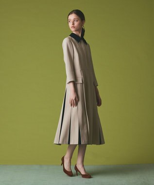 GRACE CONTINENTAL クレリックバイカラーワンピース ベージュ