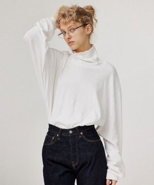 LENO MOCK TURTLE NECK PULLOVER [UNISEX] モックタートルネックカットソー WHITE