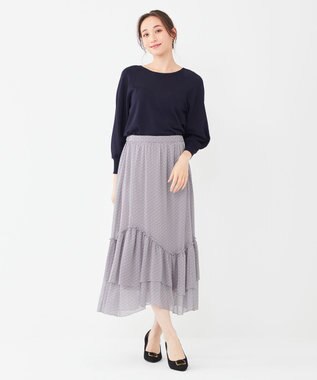 ANY SIS 【洗える】タックポイント ニット ネイビー