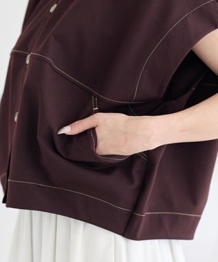 earth music&ecology コクーンフォルムシャツ Brown