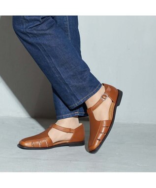 ing <ing>【WEB限定】Tストラップデザインシューズ ブラウン