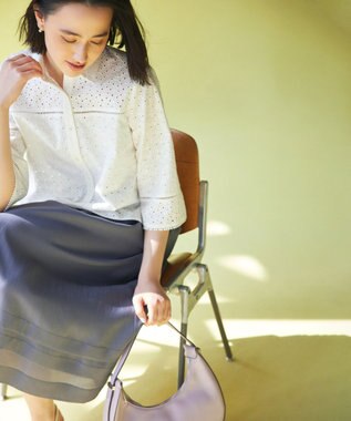 組曲 ラメオーガンジー スカート グレー系