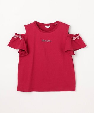 ANY KIDS 【綿100%】オンオフショルダー Tシャツ レッド