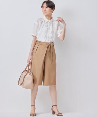 組曲 【WEB限定】オシャクロスキュロットパンツ ベージュ系