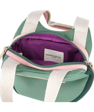 tsumori chisato CARRY ネコかおウレタン ミニバッグ ハンドバッグ 猫モチーフ グリーン