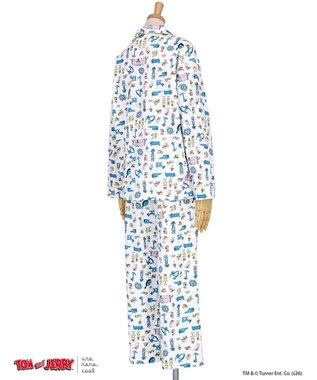 une nana cool トムとジェリー × une nana cool【綿100%】長袖開襟パジャマ アイボリー