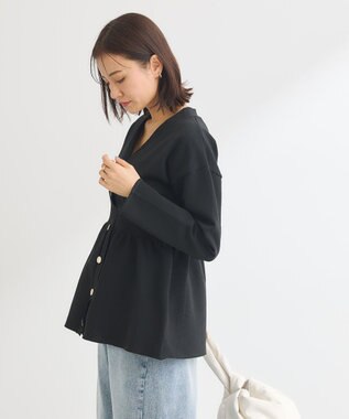 Green Parks ・ＡＮＤＳＥＡＲＣＨ　ペプラムニットカーディガン Black