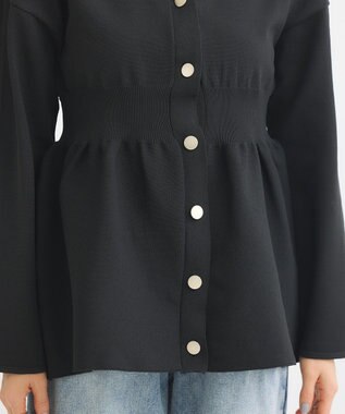 Green Parks ・ＡＮＤＳＥＡＲＣＨ　ペプラムニットカーディガン Black