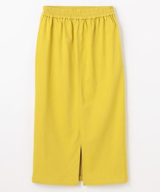 ANY L 【手洗い可/ウエストゴム】裏起毛ハイストレッチタイトスカート イエロー