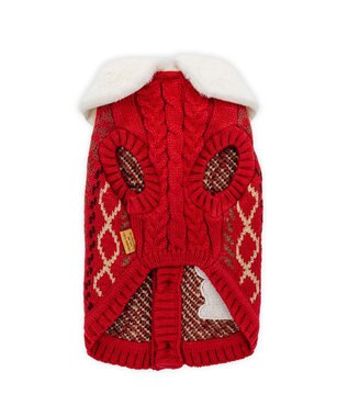 PET PARADISE スヌーピー ハグ 背開き ニット 《レッド》 中型犬 大型犬 レッド