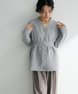 Green Parks ・ＡＮＤＳＥＡＲＣＨ　ペプラムニットカーディガン Light Gray