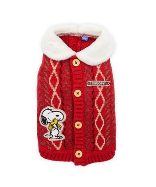 PET PARADISE スヌーピー ハグ 背開き ニット 《レッド》 中型犬 大型犬 レッド