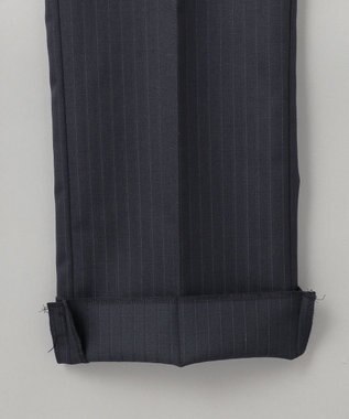 GOTAIRIKU シワになりにくい【御幸毛織/みゆきけおり】DRY SPINNER(ドライスピナー)スーツ（ダークグリーンストライプ） ダークグリーン系1