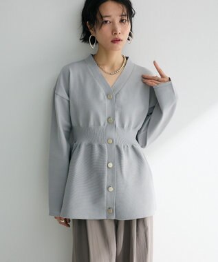 Green Parks ・ＡＮＤＳＥＡＲＣＨ　ペプラムニットカーディガン Light Gray