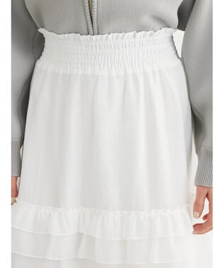 Green Parks ・ＥＬＥＮＣＡＲＥ　ＤＵＥ　シアーフリルティアードスカート Off White