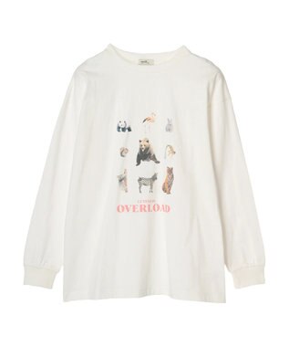 earth music&ecology アソートアニマルプリントロンＴｅｅ Pink