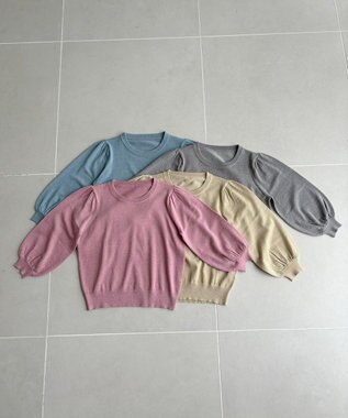 Feroux 【洗える】ラメ プルオーバーニット ピンク系