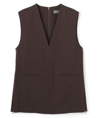 uncrave ウォッシャブルウールライクツイル ジレ ブラウン