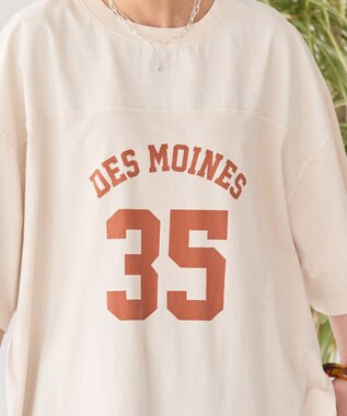 AMERICAN HOLIC ピグメント加工フットボールＴシャツ Ivory