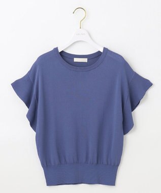 ANY SIS 【美人百花6月号掲載】フレンチスリーブニット Tシャツ ダルブルー